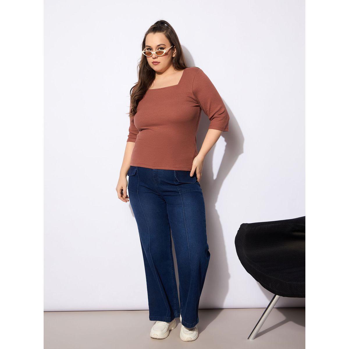 Sassafras Plus Size Straight Fit Jeans with Front Seam Detail-women-clothing-bottoms-jeans-image-2