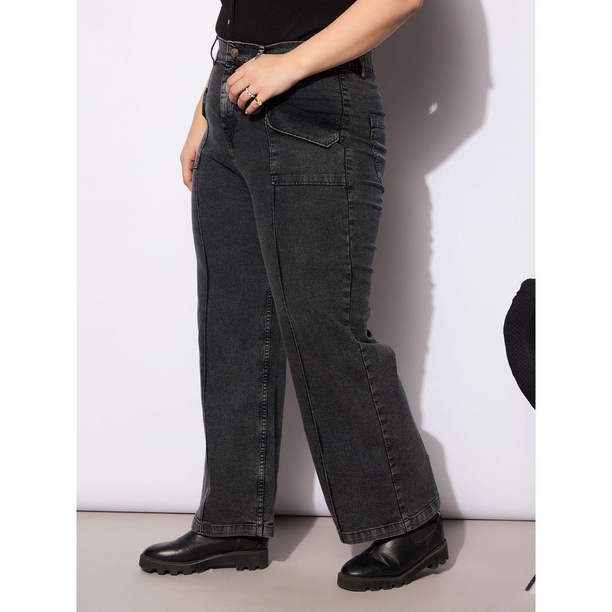 Sassafras Plus Size Straight Fit Jeans with Front Seam Detail-women-clothing-bottoms-jeans-image-3