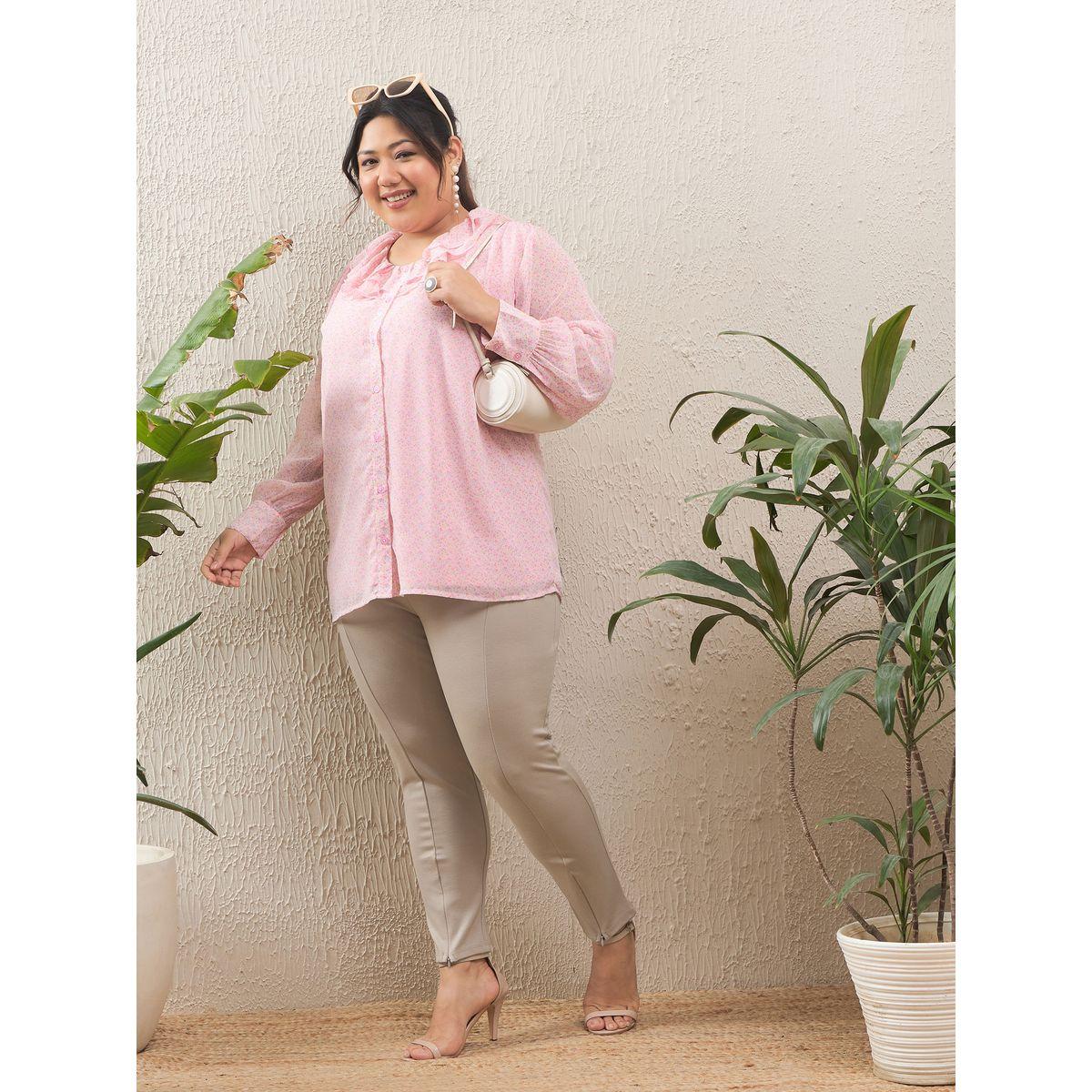 Sassafras Plus Size Solid Flat Front Mom Fit Pants-women-clothing-bottoms-trousers-image-2