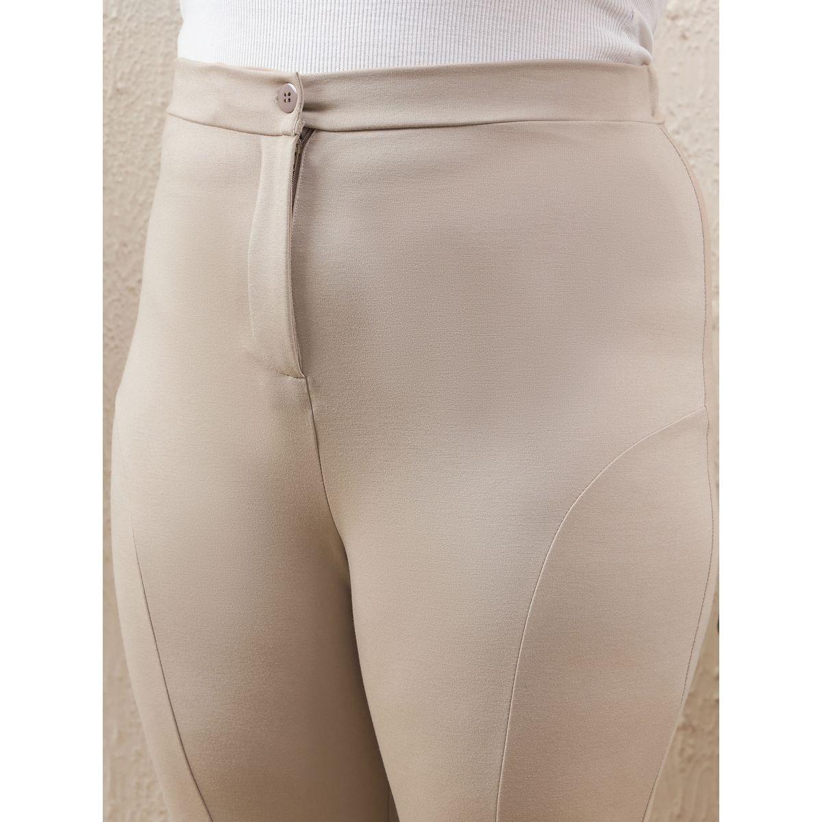 Sassafras Plus Size Solid Flat Front Mom Fit Pants-women-clothing-bottoms-trousers-image-4