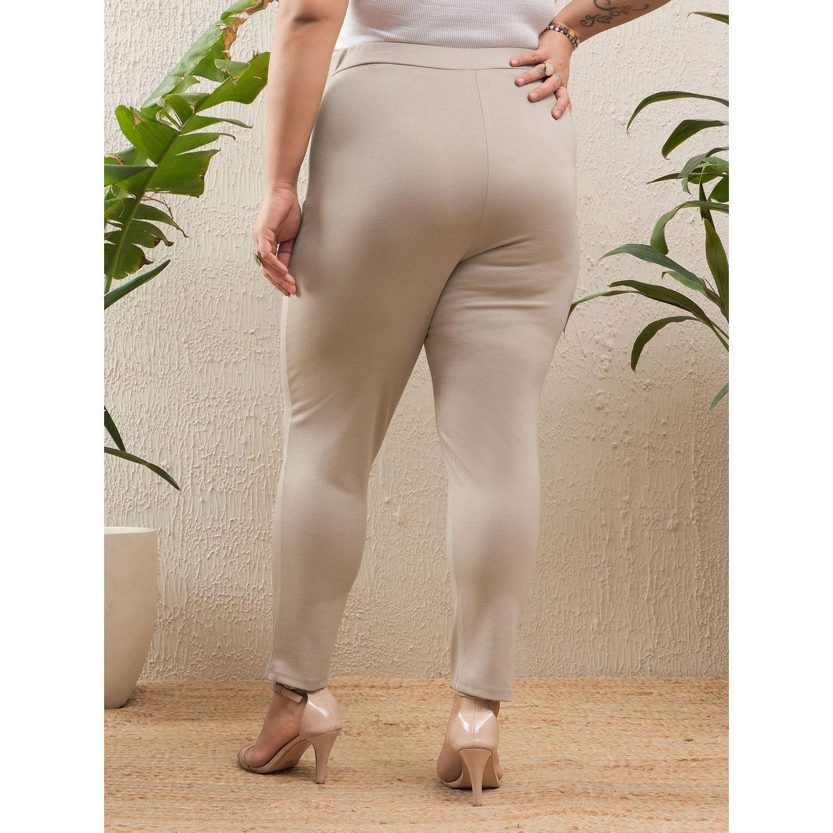 Sassafras Plus Size Solid Flat Front Mom Fit Pants-women-clothing-bottoms-trousers-image-5