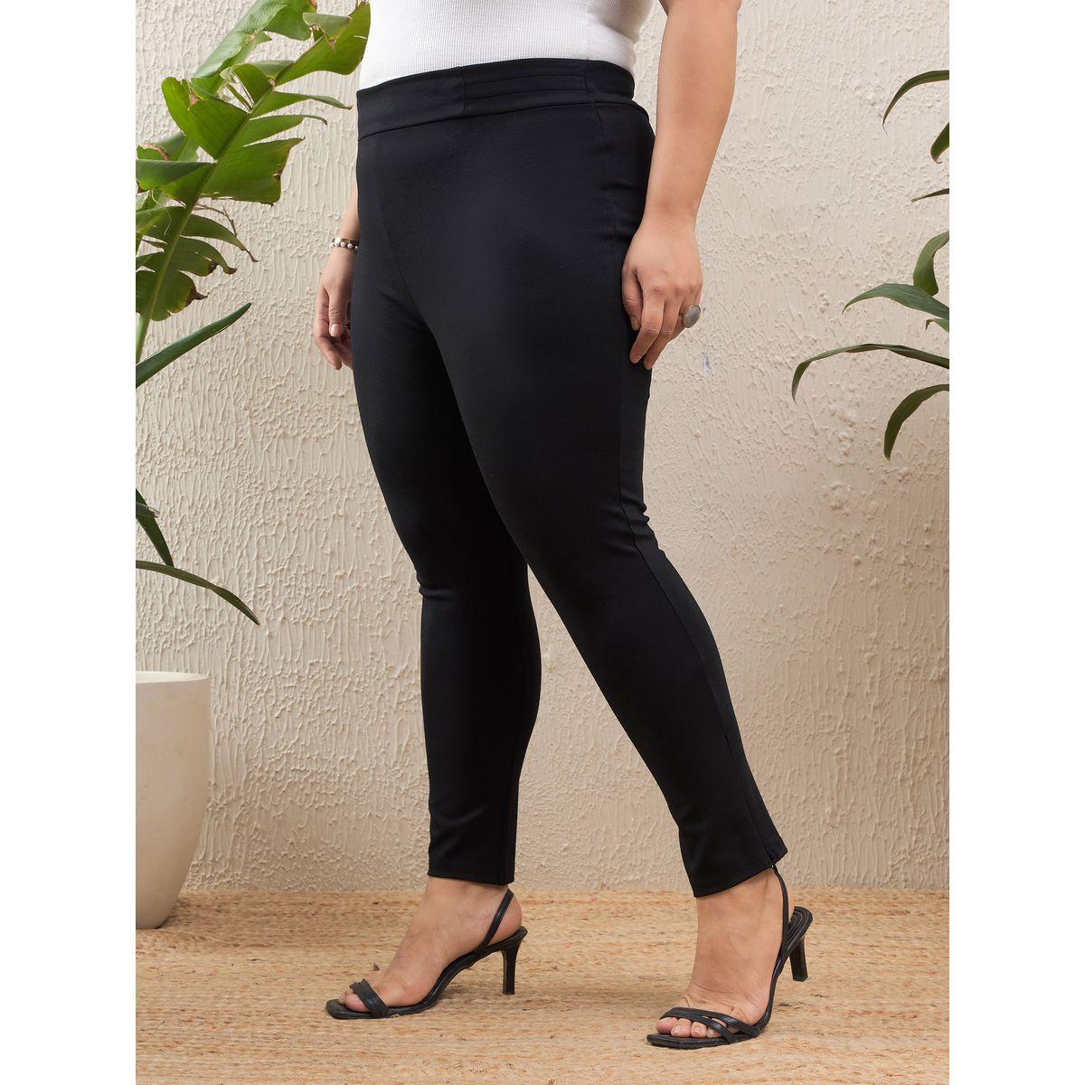 جيقنز مقاس كبير بخصر عالي وسحَّاب غلق جانبي-women-clothing-bottoms-trousers-image-3