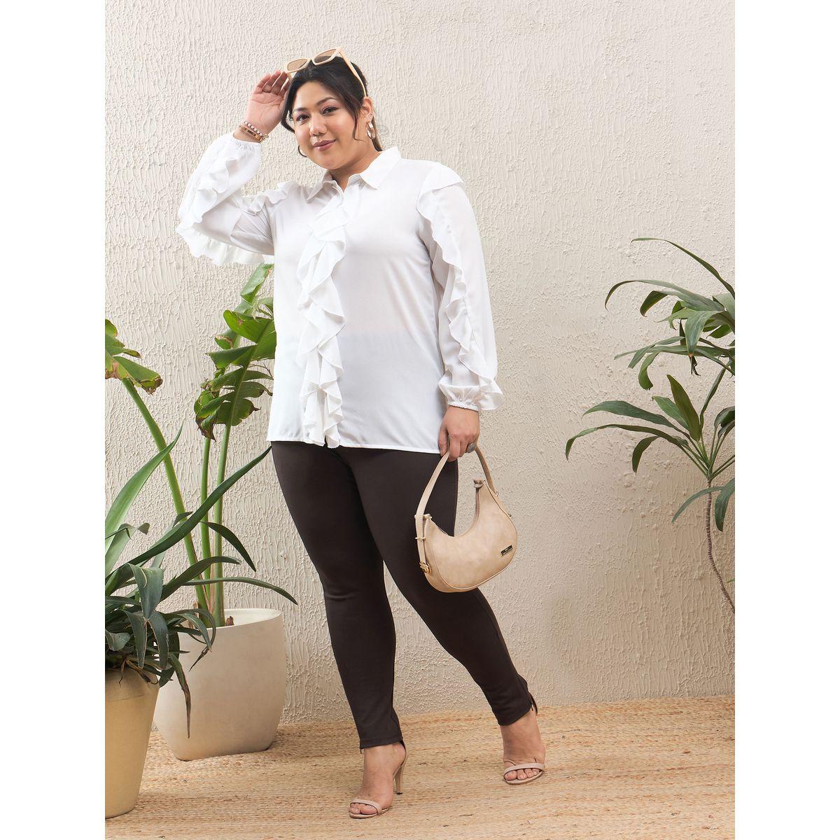 جيقنز مقاس كبير بخصر عالي وسحَّاب غلق جانبي-women-clothing-bottoms-trousers-image-2