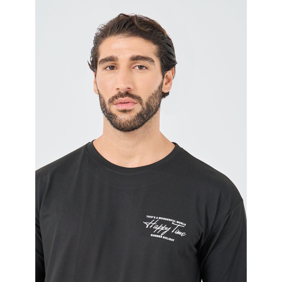 Styli Slogan Print Round Neck Oversized T-Shirt-men-clothing-tshirtsandpolos-tshirts-image-3