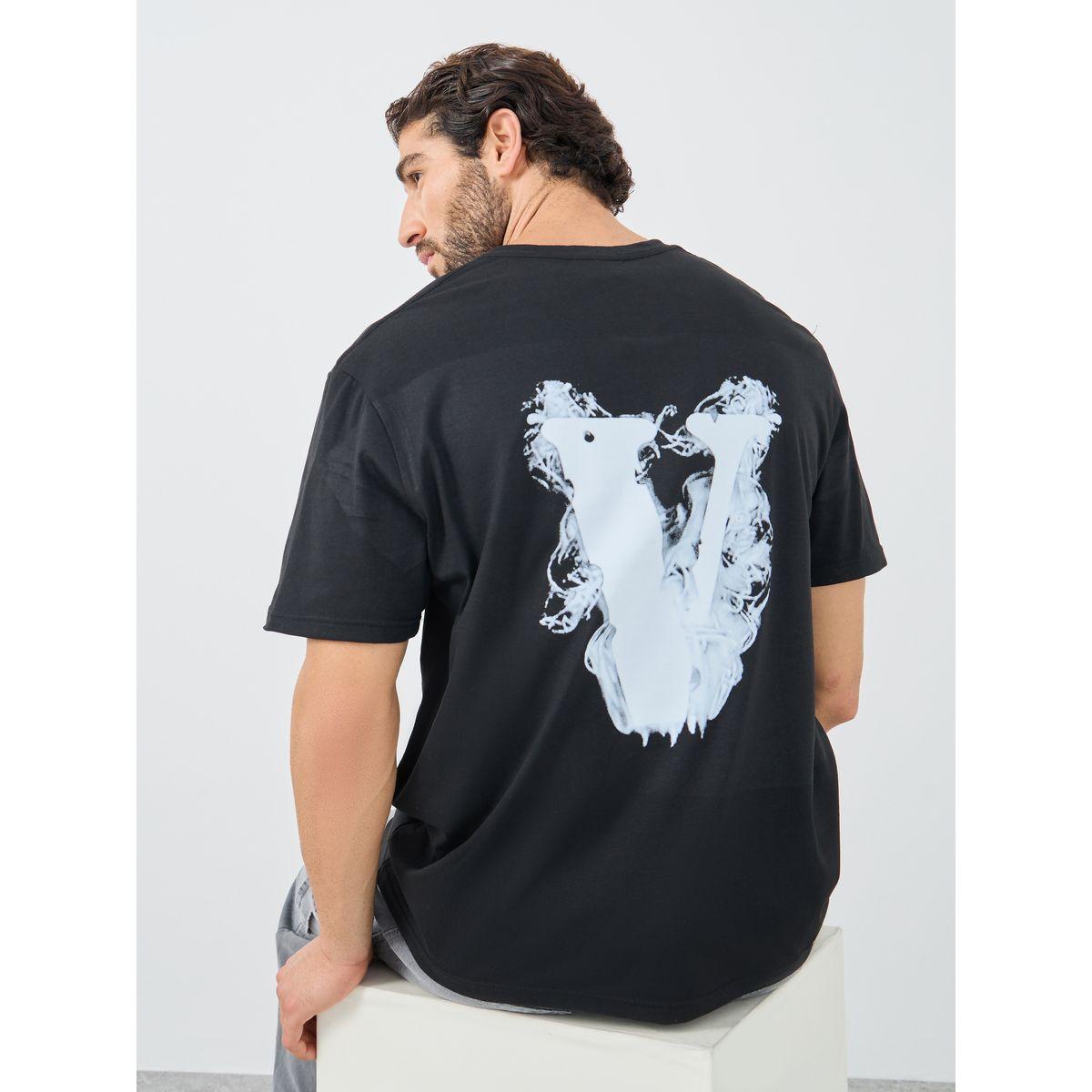 Styli Back V Graphic Print Crew Neck Oversized T-Shirt-men-clothing-tshirtsandpolos-tshirts-image-1