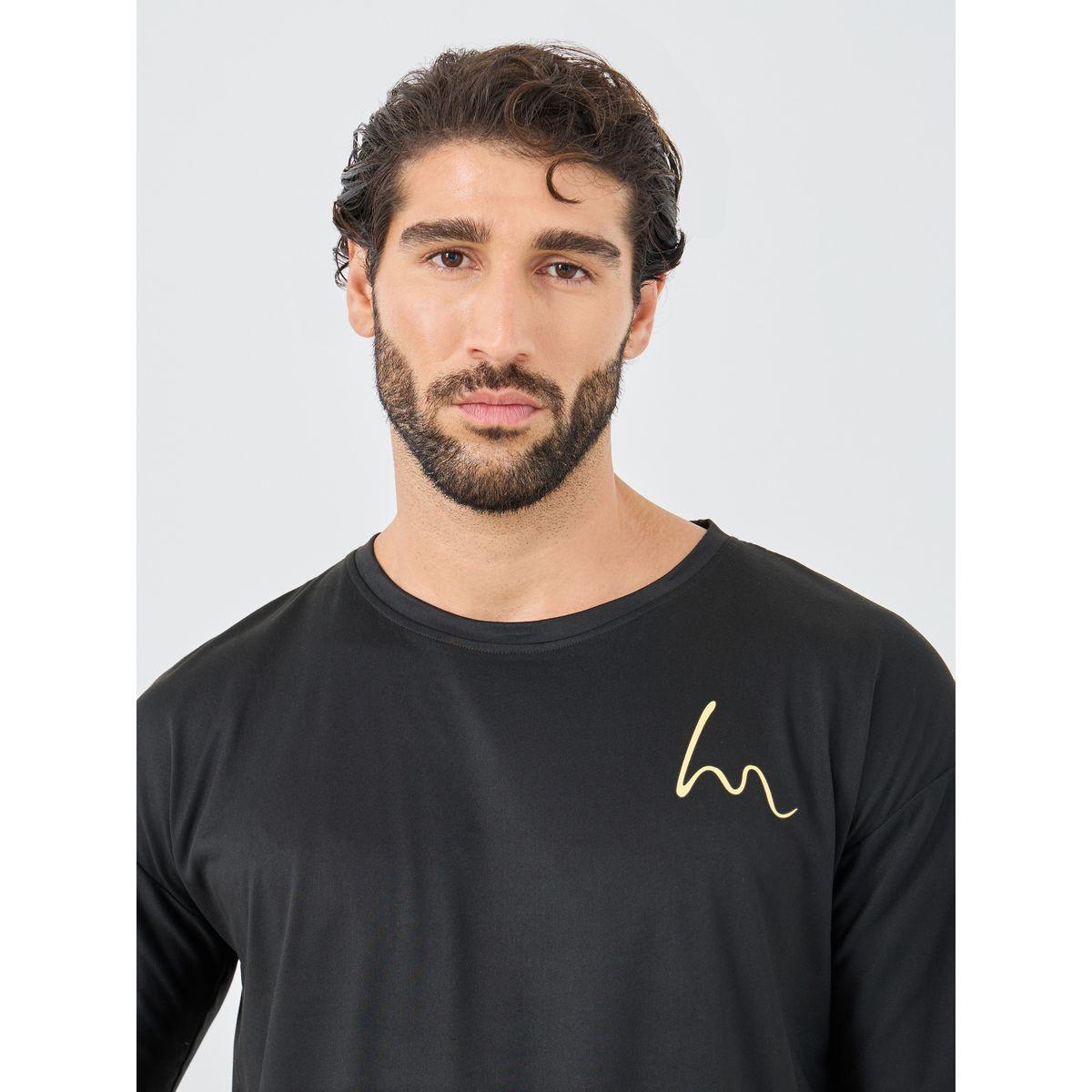 تيشيرت فضفاض بطبعة صغيرة وياقة دائرية-men-clothing-tshirtsandpolos-tshirts-image-3
