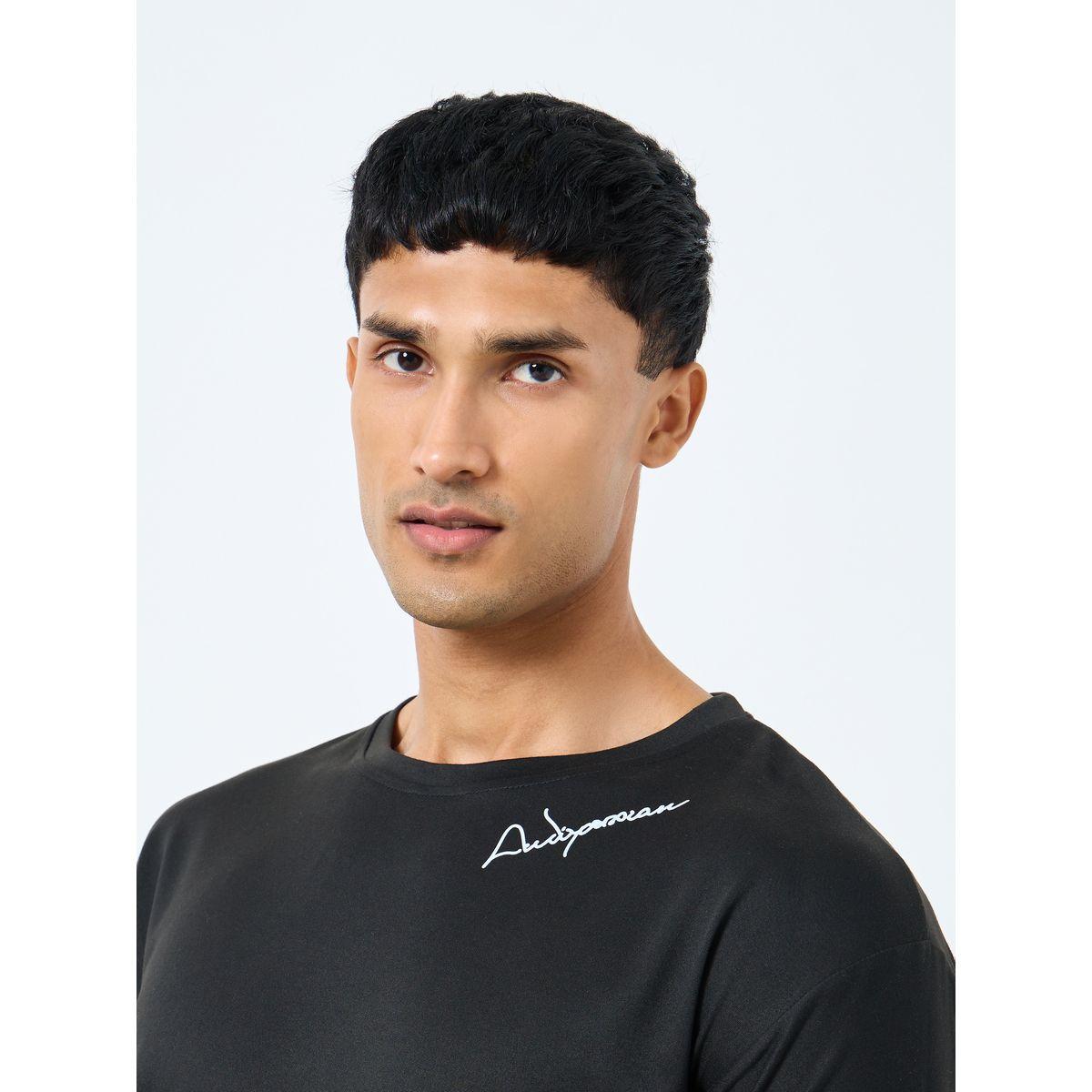 Styli Men Black Slogan Print Regular Fit T-Shirt-men-clothing-tshirtsandpolos-tshirts-image-3