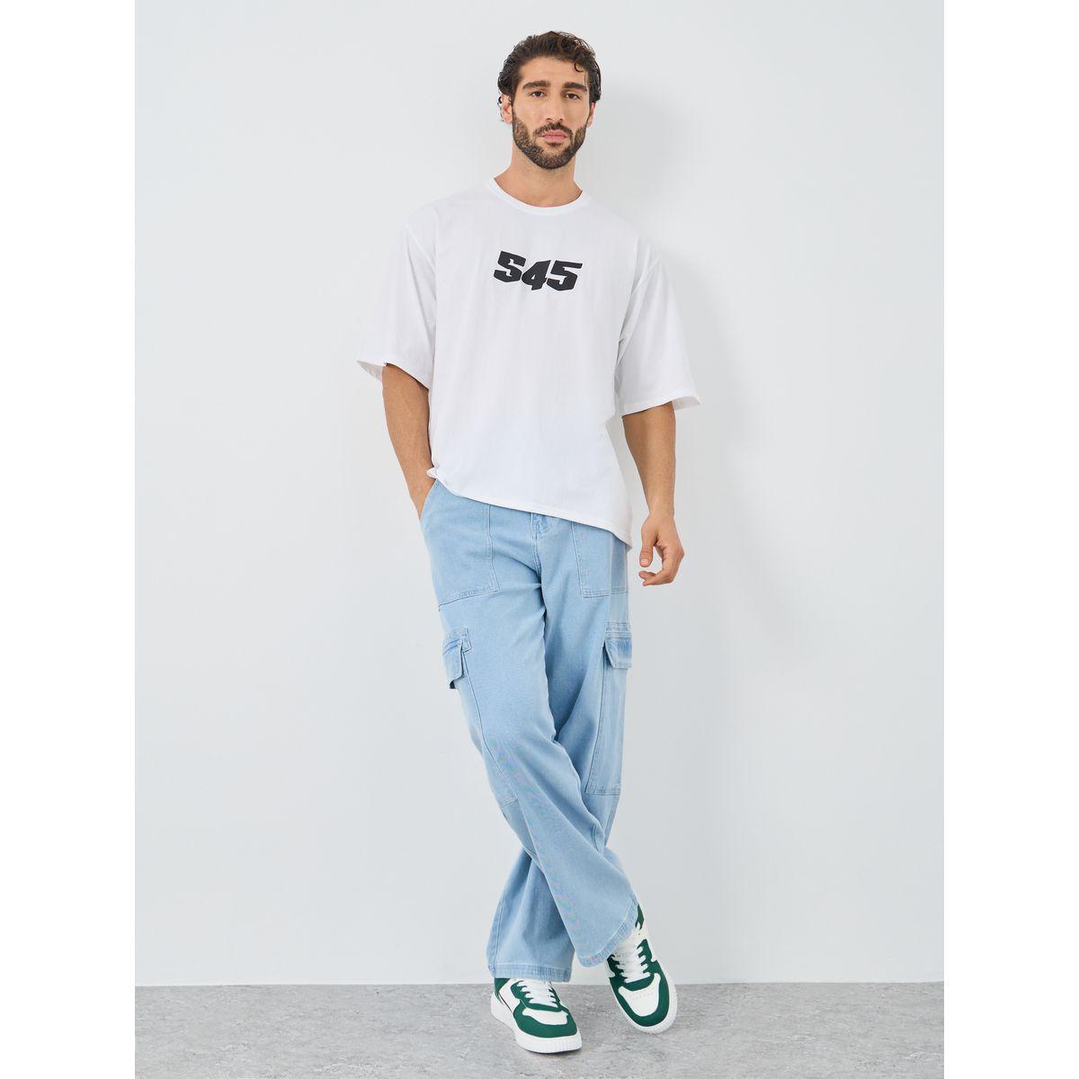 Styli Slogan Print Round Neck Oversized T-Shirt-men-clothing-tshirtsandpolos-tshirts-image-2