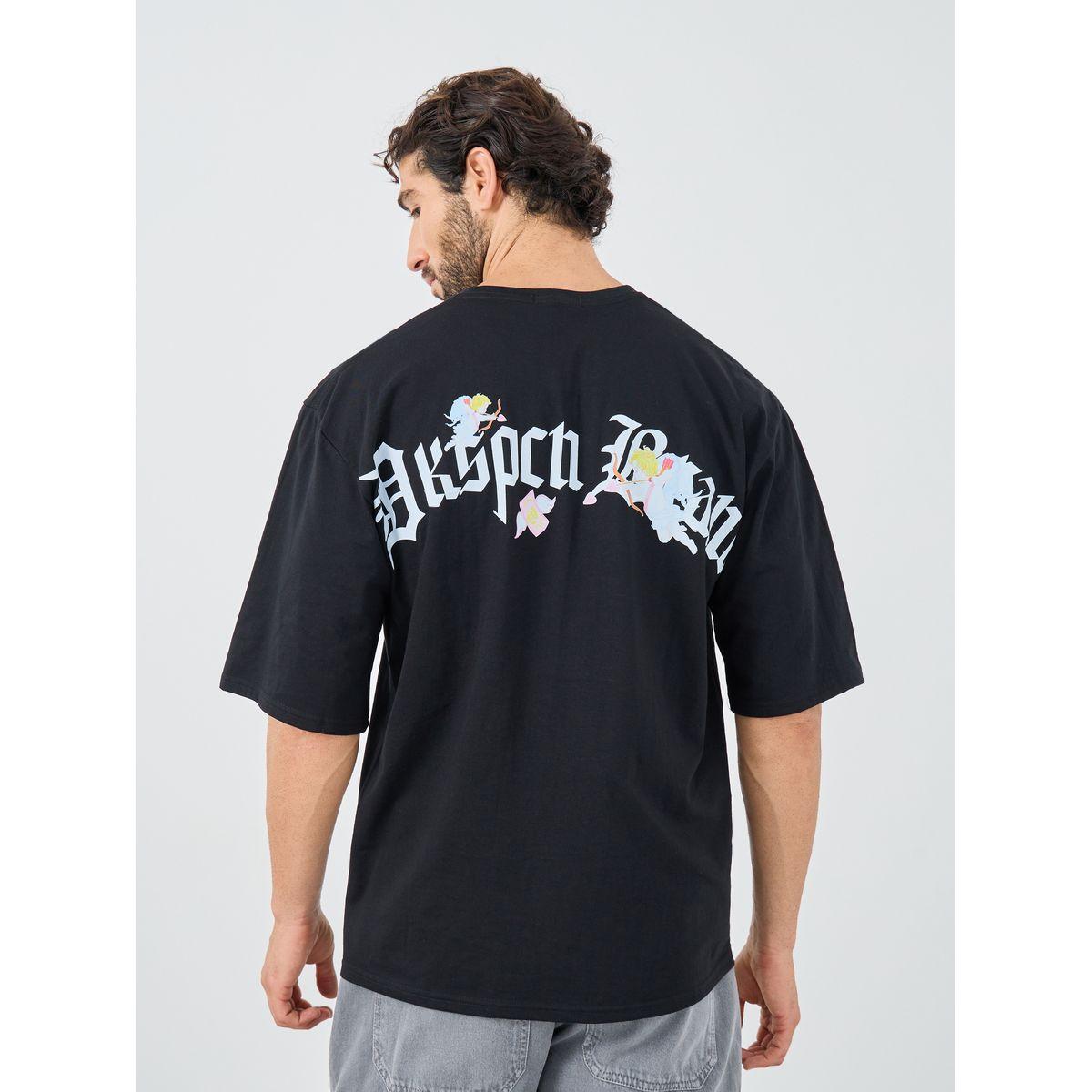 Styli Slogan Print Round Neck Oversized T-Shirt-men-clothing-tshirtsandpolos-tshirts-image-1