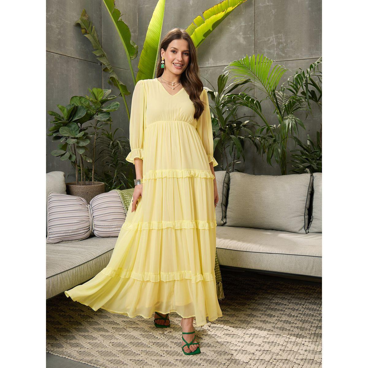 فستان طويل بحافة واسعة وكسرات-women-clothing-ethnicwear-dresses-image-6