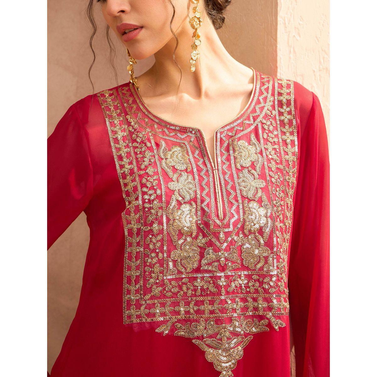 فستان بنمط عباية بتفاصيل مُنمقة-women-clothing-ethnicwear-dresses-image-5