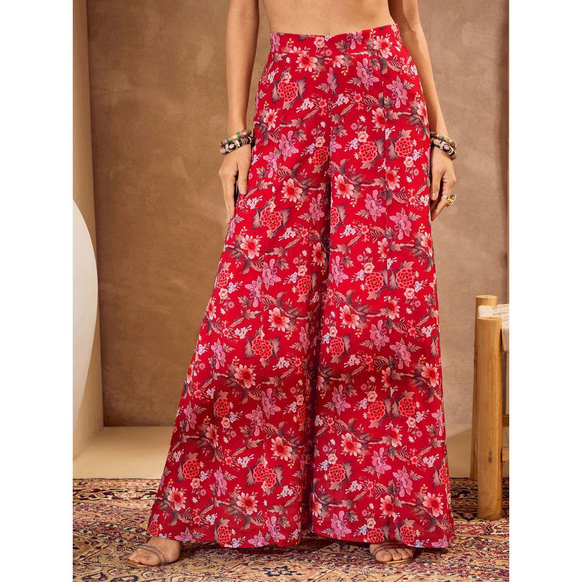 مجموعة من بنطال بالازو مع كورتا اناركالي بنمط لف-women-clothing-ethnicwear-kurtasets-image-11