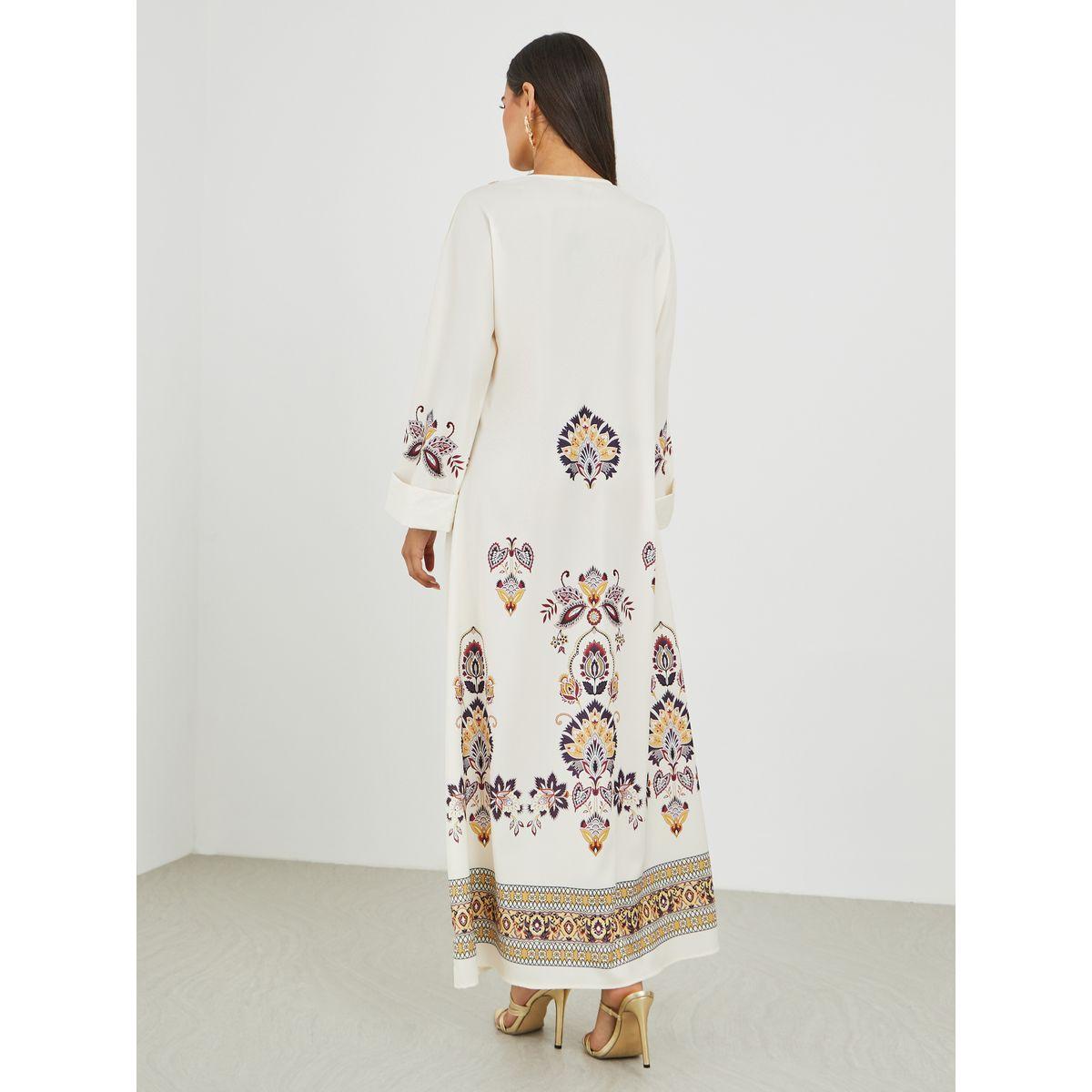 Styli Placement Print Lace Detail Jalabiya-women-arabicclothing-jalabiyas-image-5