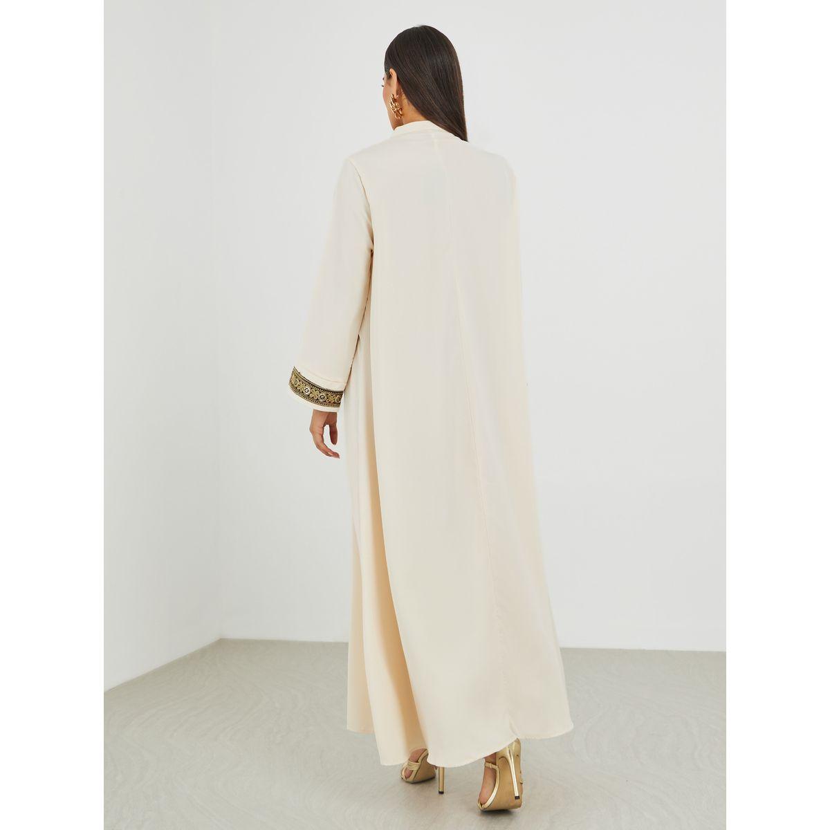 جلابية بتفاصيل شراشيب مع تداخل دانتيل-women-arabicclothing-jalabiyas-image-5