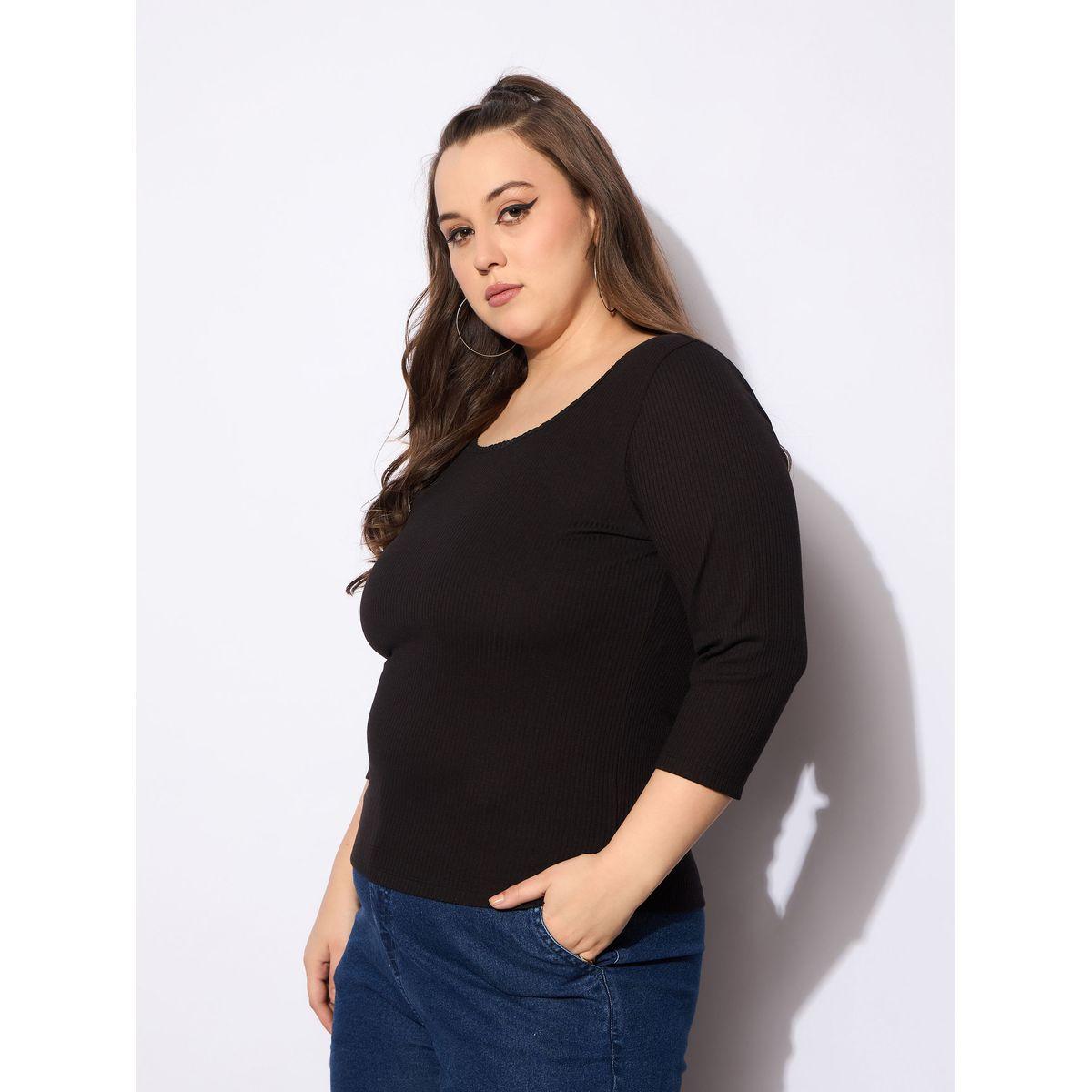 بلوزة بمقاس كبير وتفاصيل دانتيل مع ياقة دائرية-women-clothing-shirtsandblouses-blouses-image-3
