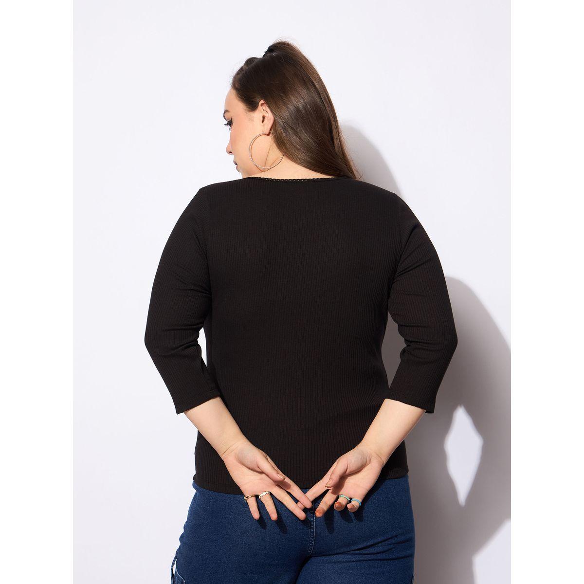 بلوزة بمقاس كبير وتفاصيل دانتيل مع ياقة دائرية-women-clothing-shirtsandblouses-blouses-image-5