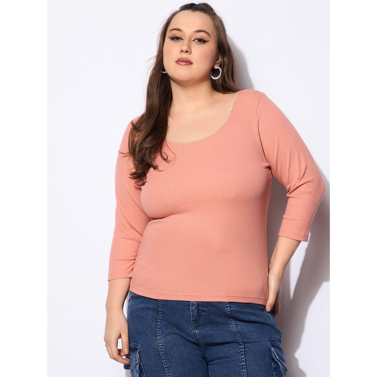 Sassafras Plus Size Rib Round Neck Lace Detail Top-women-clothing-shirtsandblouses-blouses-image-6