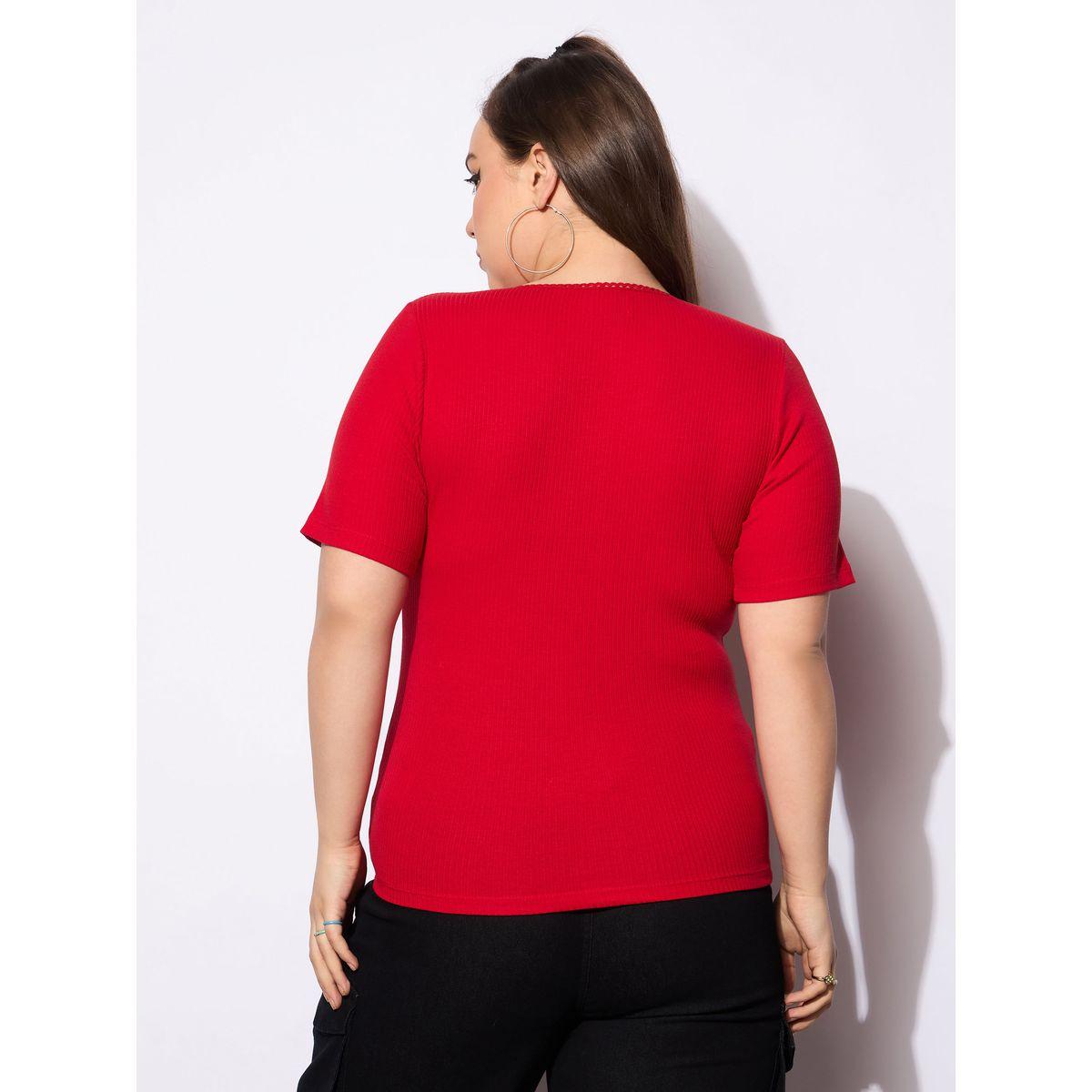 Sassafras Plus Size V-Neck Buttoned Short Sleeve Top-women-clothing-shirtsandblouses-blouses-image-5