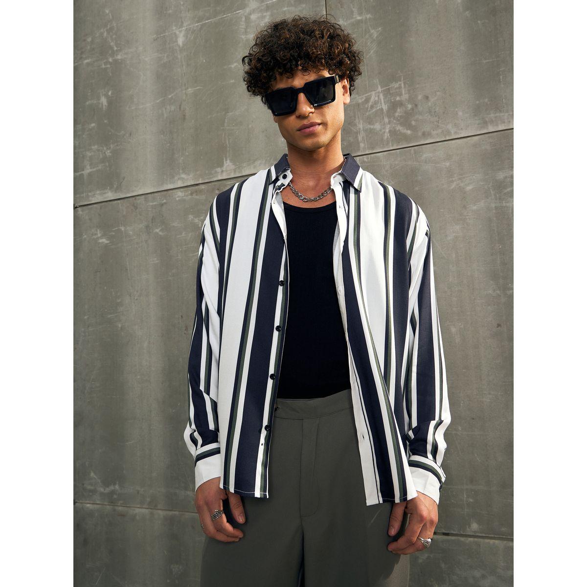Sassafras Striped Long Sleeve Relaxed Fit Shirt-men-clothing-shirts-image-1