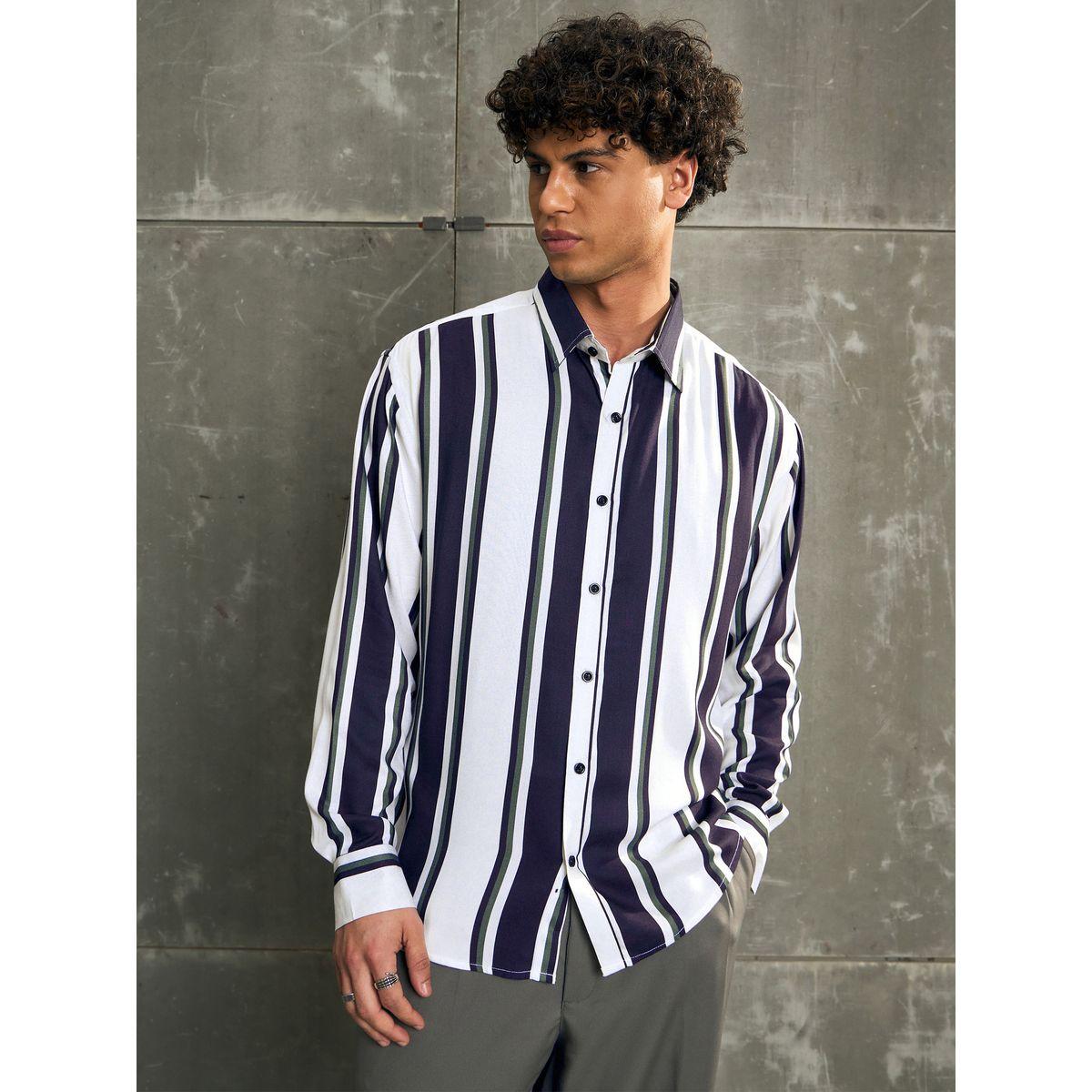بلوزة مخططة بقصة مريحة وأكمام طويلة-men-clothing-shirts-image-6