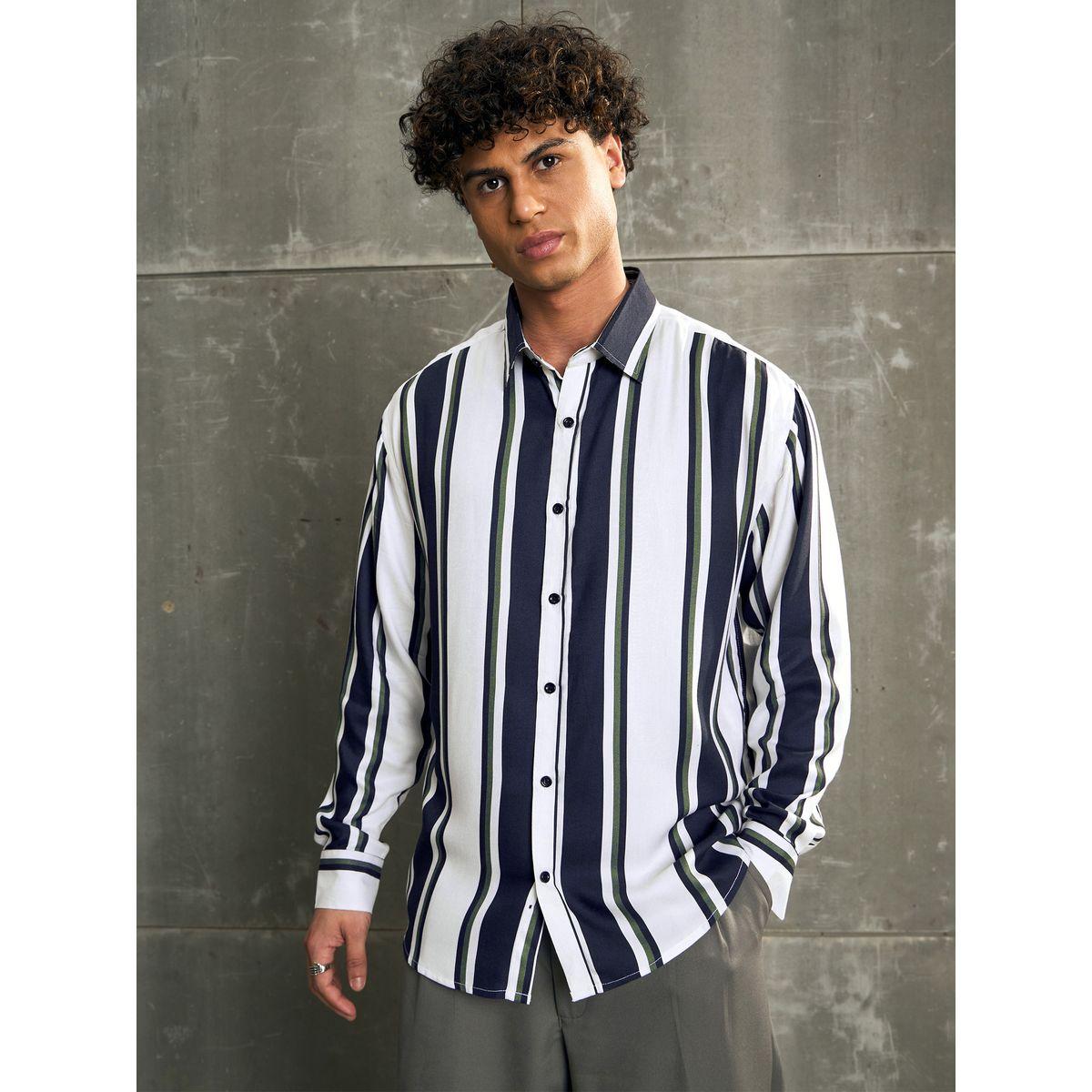بلوزة مخططة بقصة مريحة وأكمام طويلة-men-clothing-shirts-image-7