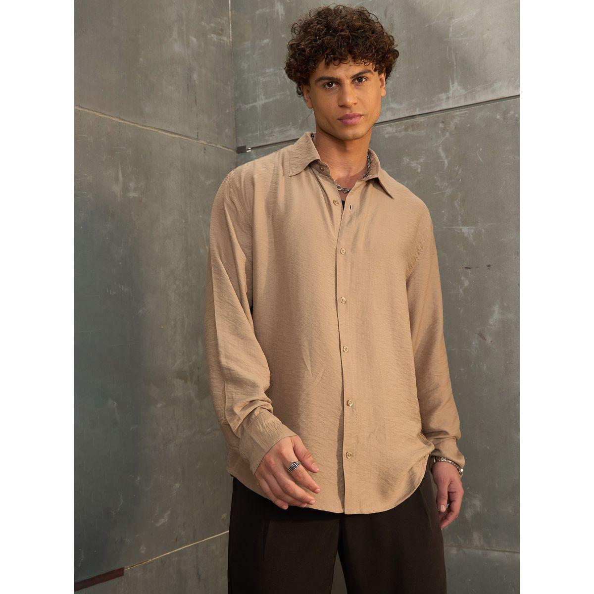 Sassafras Solid Spread Collar Regular Fit Shirt-men-clothing-shirts-image-6