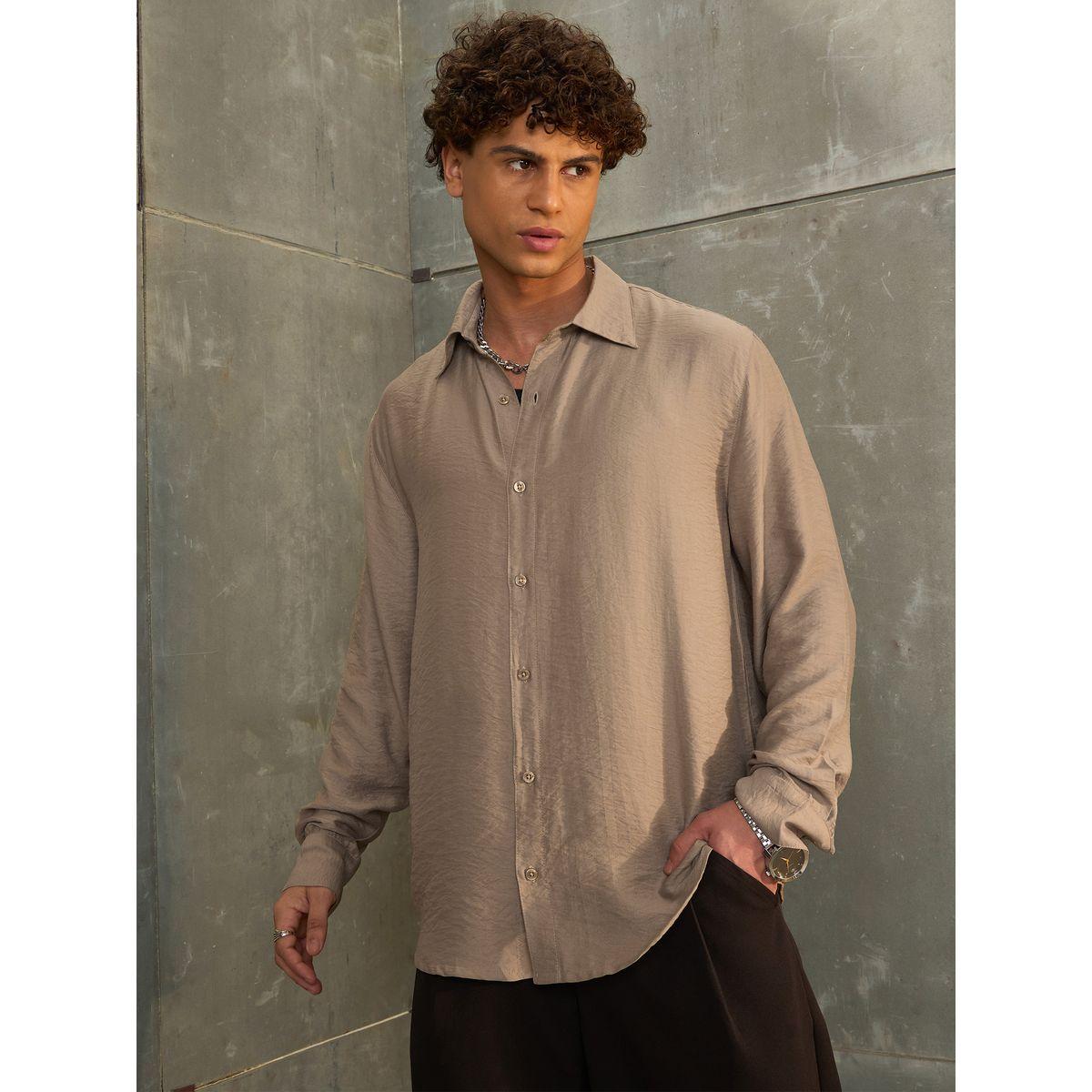 Sassafras Solid Spread Collar Regular Fit Shirt-men-clothing-shirts-image-9