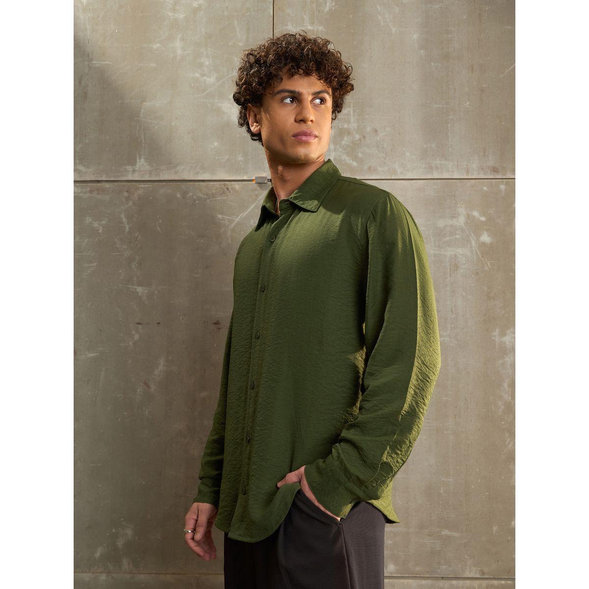 Sassafras Solid Spread Collar Regular Fit Shirt-men-clothing-shirts-image-3