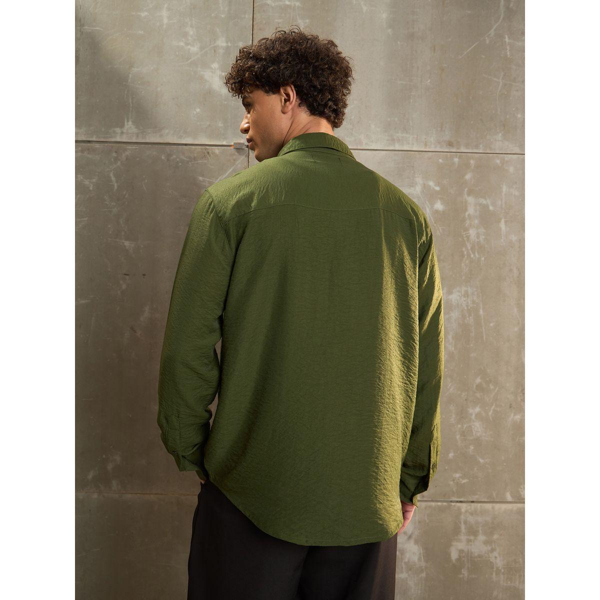 Sassafras Solid Spread Collar Regular Fit Shirt-men-clothing-shirts-image-5