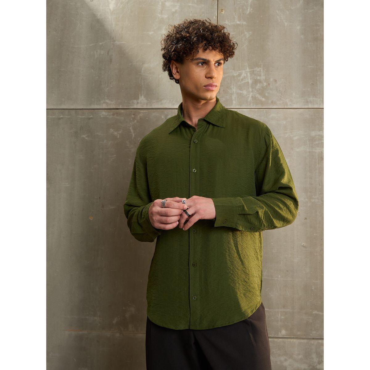 Sassafras Solid Spread Collar Regular Fit Shirt-men-clothing-shirts-image-6