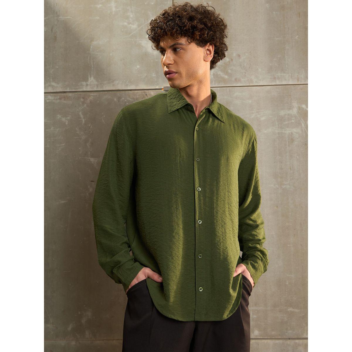 Sassafras Solid Spread Collar Regular Fit Shirt-men-clothing-shirts-image-8