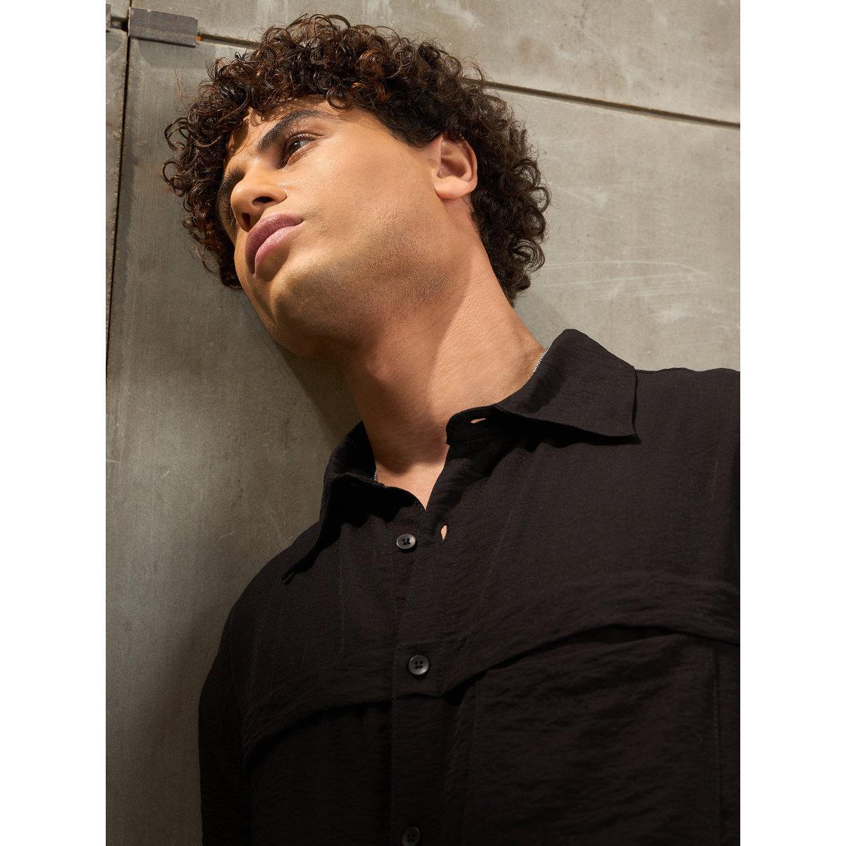 Sassafras Men Black Relaxed Fit Shirt-men-clothing-shirts-image-4