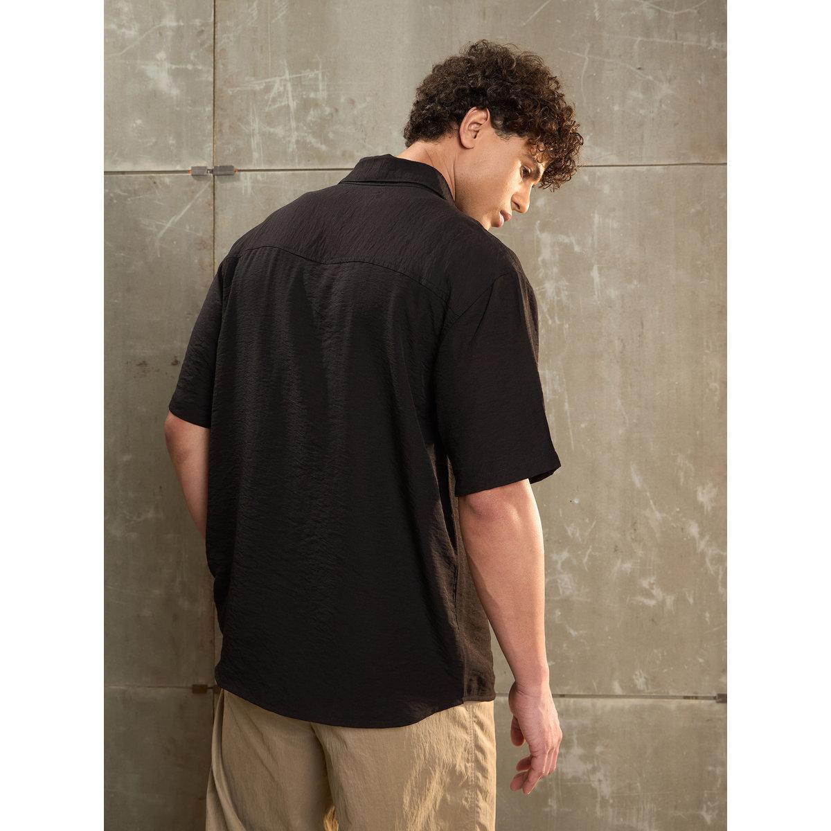 Sassafras Men Black Relaxed Fit Shirt-men-clothing-shirts-image-5