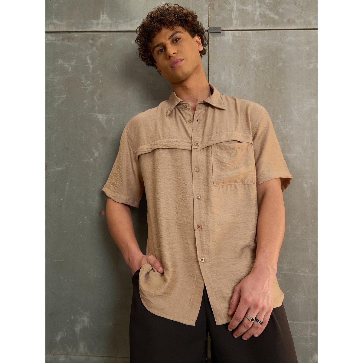 Sassafras Men Beige Relaxed Fit Shirt-men-clothing-shirts-image-1