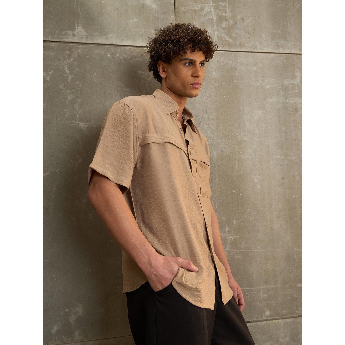 Sassafras Men Beige Relaxed Fit Shirt-men-clothing-shirts-image-3
