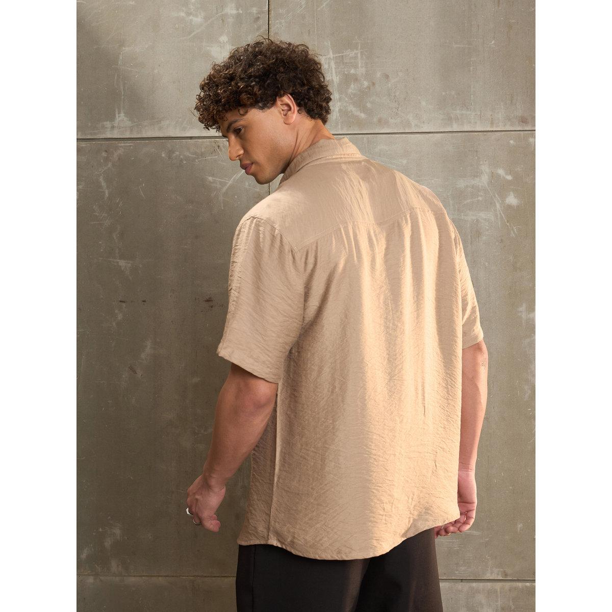 Sassafras Men Beige Relaxed Fit Shirt-men-clothing-shirts-image-5