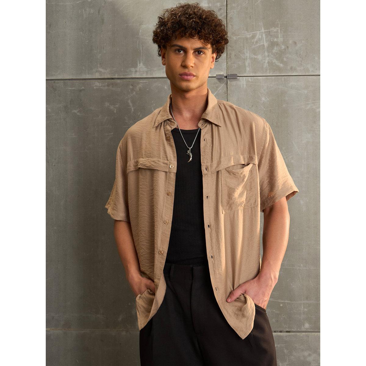 Sassafras Men Beige Relaxed Fit Shirt-men-clothing-shirts-image-6