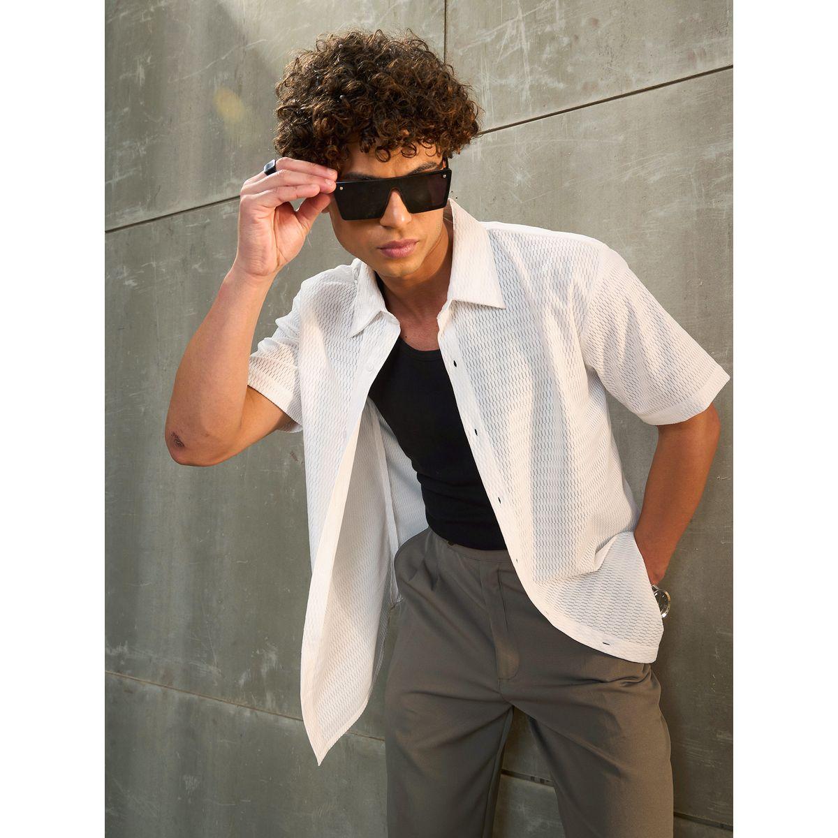 Sassafras White Relax Fit Short Sleeve Shirt-men-clothing-shirts-image-1