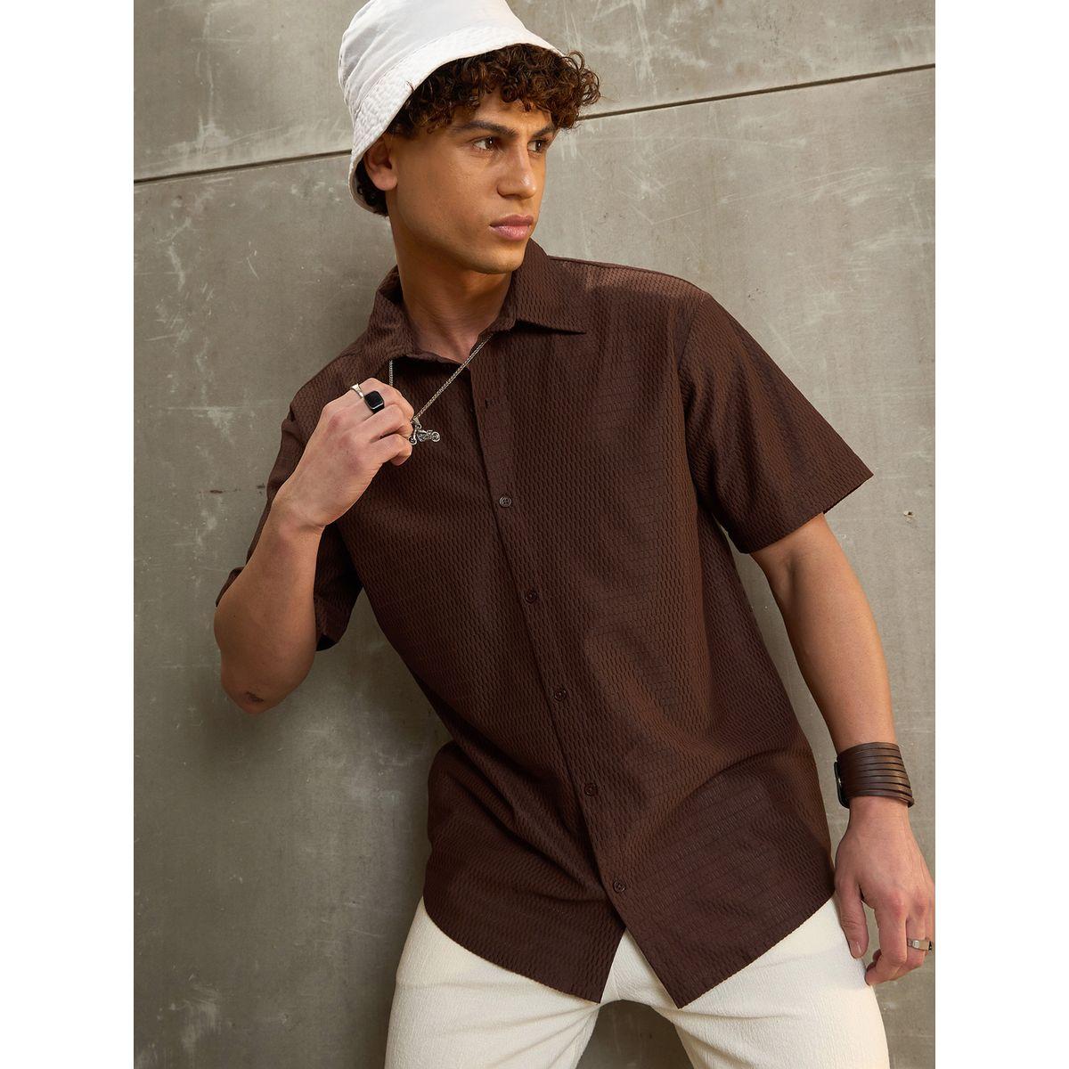 Sassafras Brown Relax Fit Short Sleeve Shirt-men-clothing-shirts-image-1