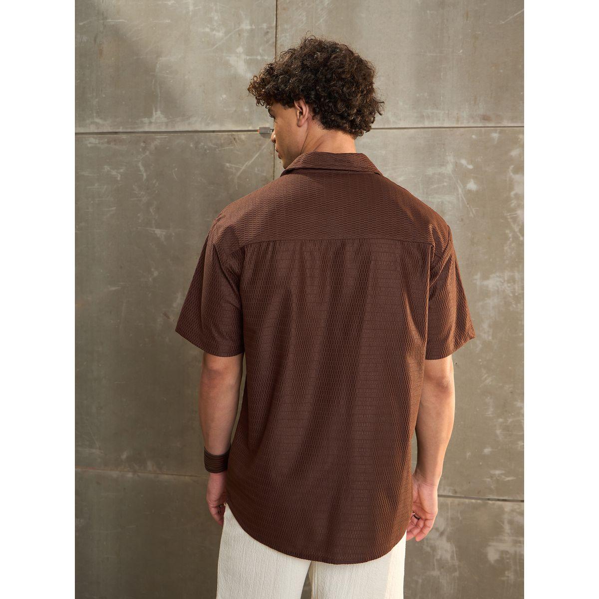 Sassafras Brown Relax Fit Short Sleeve Shirt-men-clothing-shirts-image-5