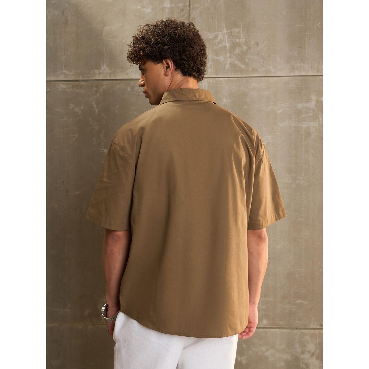 Sassafras Olive Poplin Front Pocket Relax Fit Shirt-men-clothing-shirts-image-5