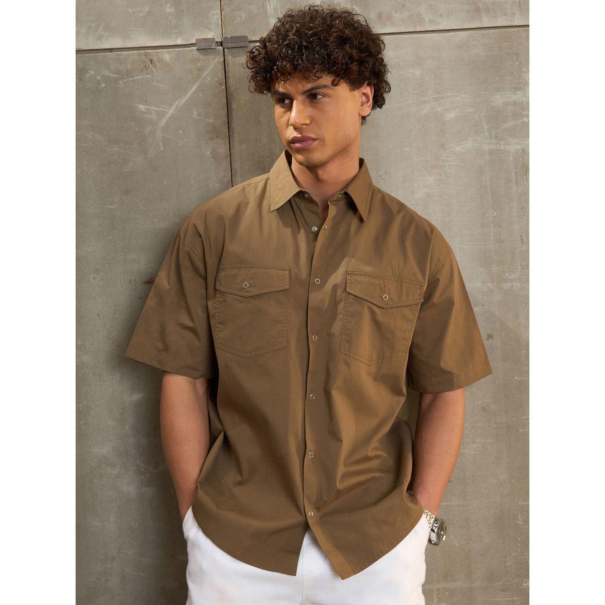 Sassafras Olive Poplin Front Pocket Relax Fit Shirt-men-clothing-shirts-image-6
