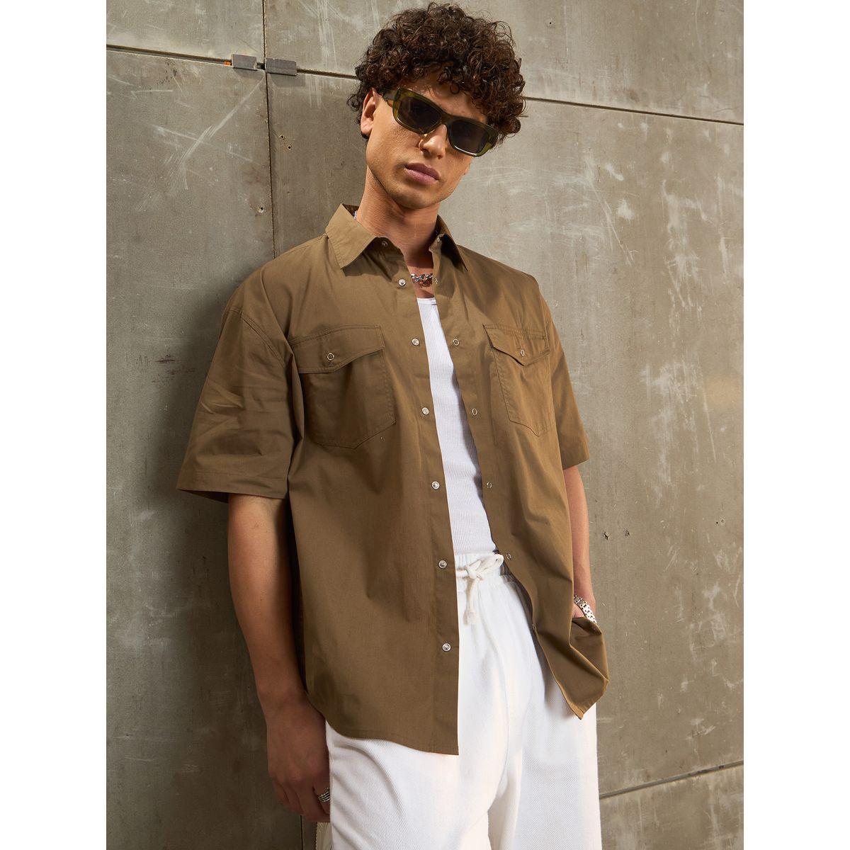 Sassafras Olive Poplin Front Pocket Relax Fit Shirt-men-clothing-shirts-image-7