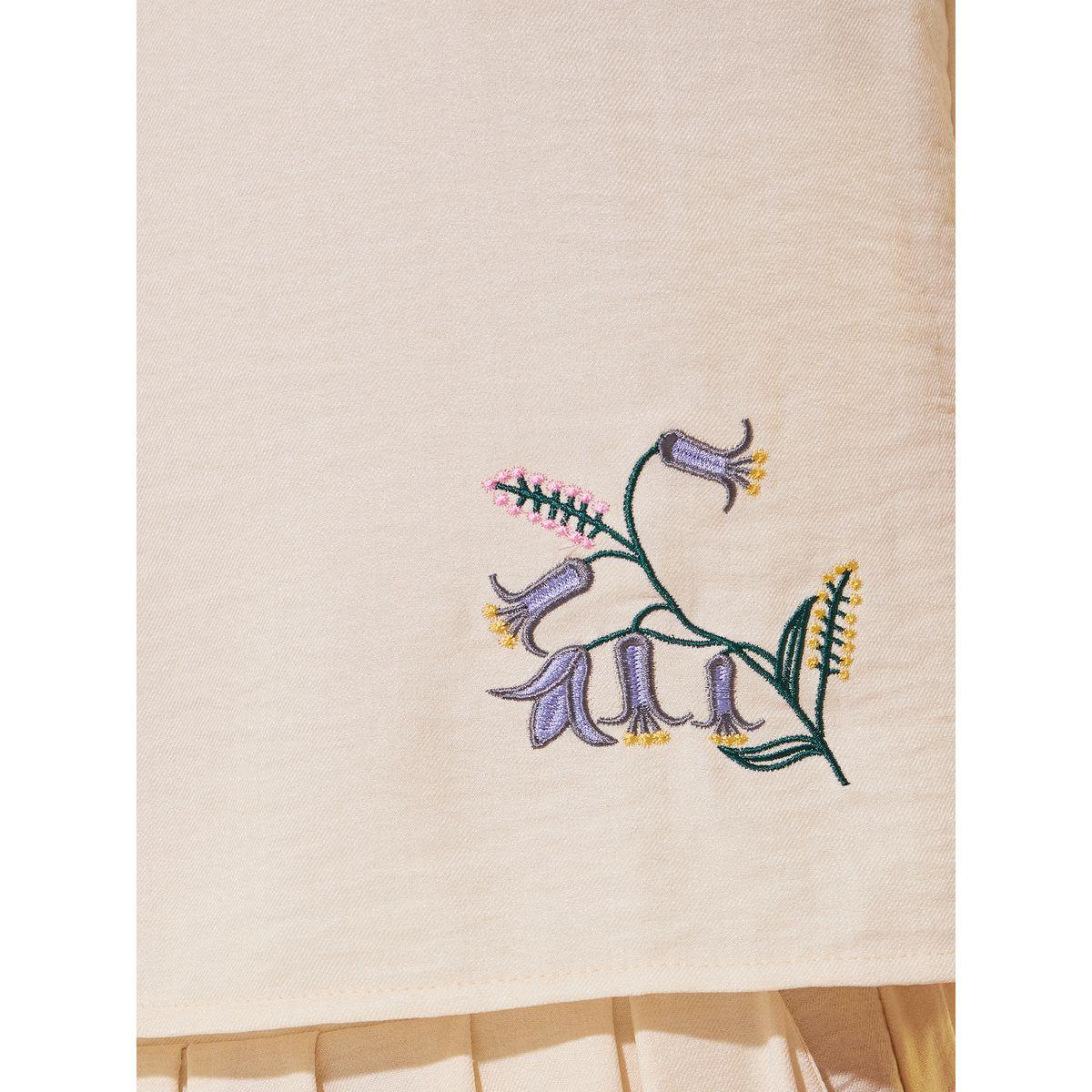 Styli Embroidered Detail Round Neck Top and Skirts Co-Ords-women-clothing-coordsets-image-3