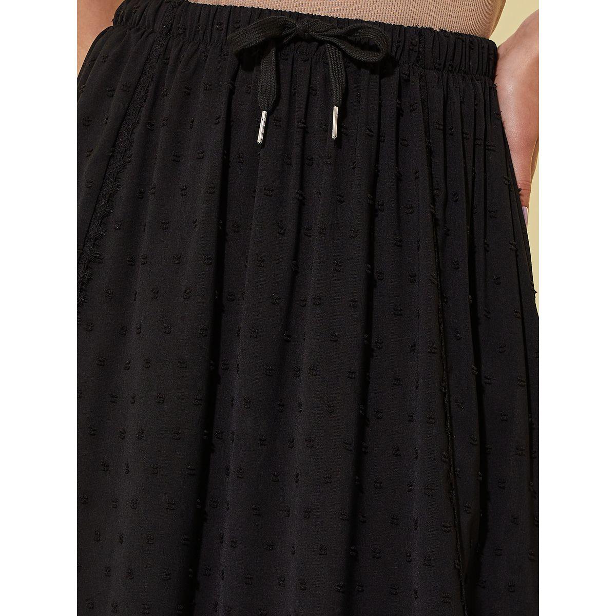 Styli Dobby Drawstring Waist A-Line Maxi Skirt-women-clothing-bottoms-skirts-image-3
