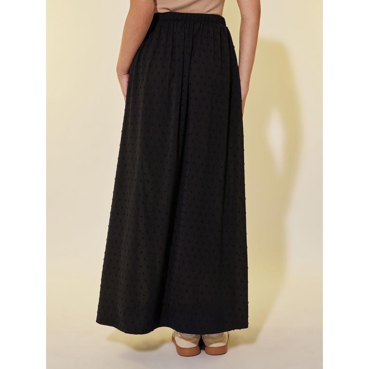 Styli Dobby Drawstring Waist A-Line Maxi Skirt-women-clothing-bottoms-skirts-image-4
