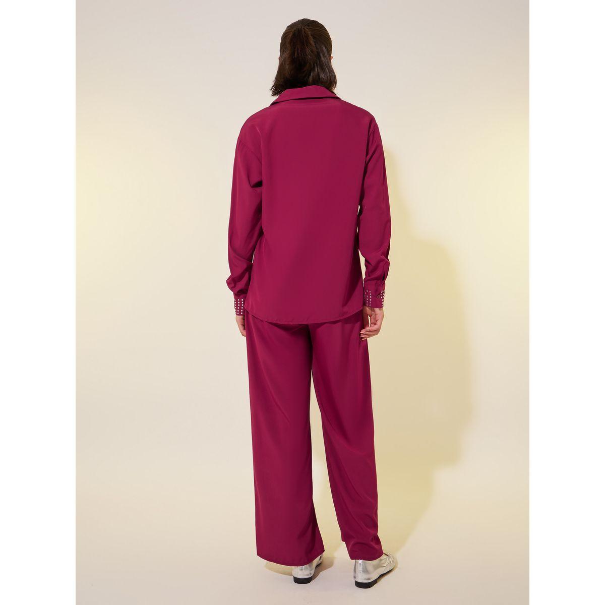Styli Rhinestone Embellished Cuff Long Sleeve Shirt and Pants Co-Ords-women-clothing-coordsets-image-6