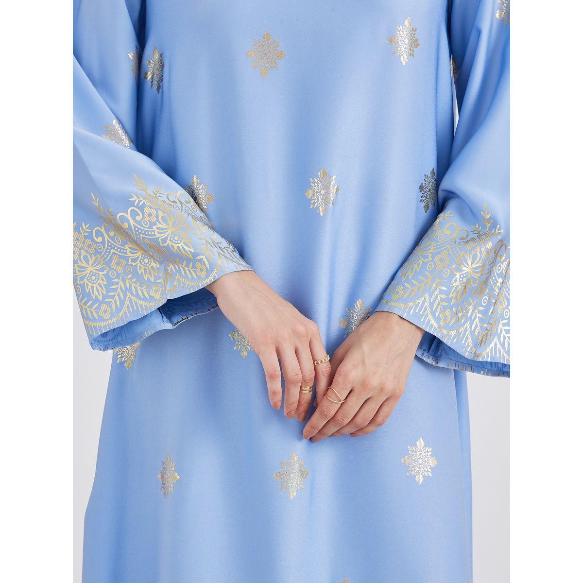 جلابية بطبعة فويل لامعة بياقة دائرية-women-arabicclothing-jalabiyas-image-4