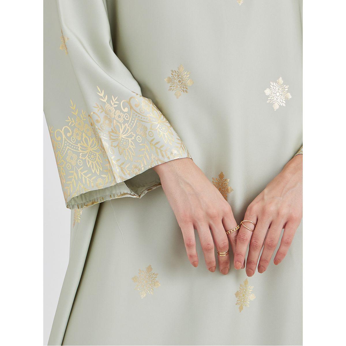 جلابية بطبعة فويل لامعة بياقة دائرية-women-arabicclothing-jalabiyas-image-4