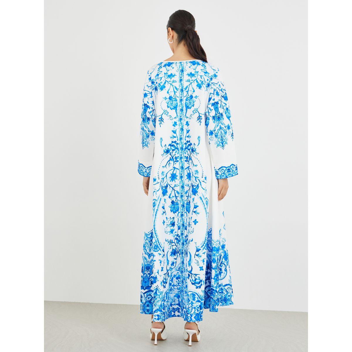 أميرة x ستايلي جلابية بحافة واسعة وطبعة بليسمنت-women-arabicclothing-jalabiyas-image-5
